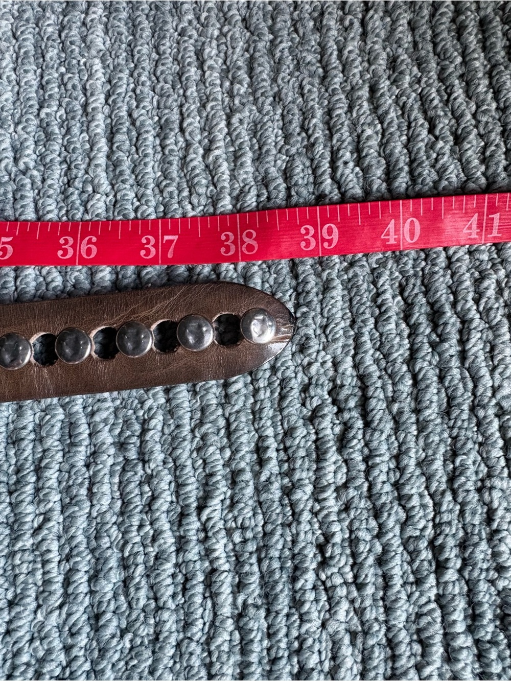 NWT Studded B Belt Ravena leather belt (Size 85 Small) brown silver - Picture 6 of 6